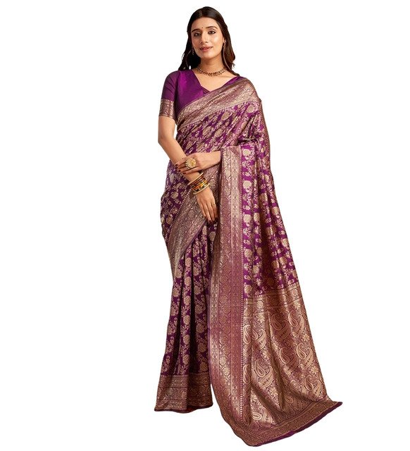 pid 67648 women s jacquard printed saree with unstitched blouse 5 5 mtr purple 2.jpg pid 67648 women s jacquard printed saree with unstitched blouse 5 5 mtr purple 2.jpg