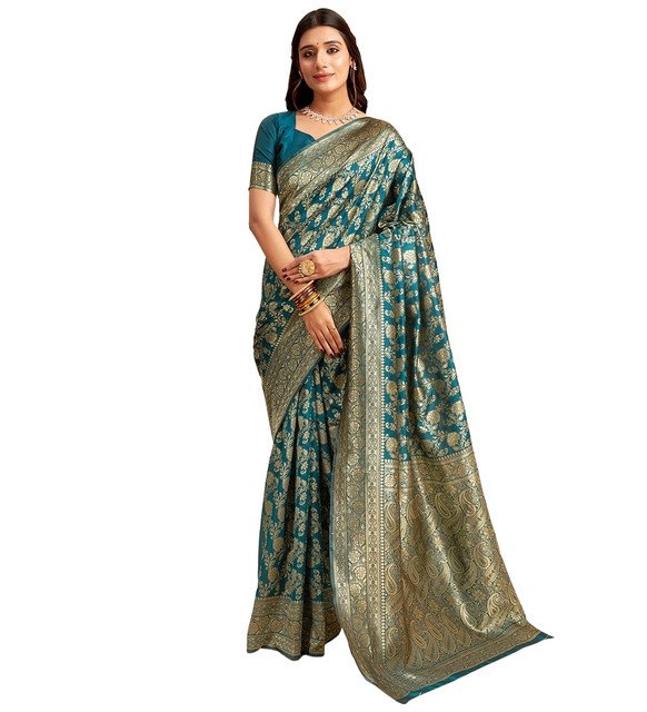 pid 67649 women s jacquard printed saree with unstitched blouse 5 5 mtr rama 2.jpg pid 67649 women s jacquard printed saree with unstitched blouse 5 5 mtr rama 2.jpg
