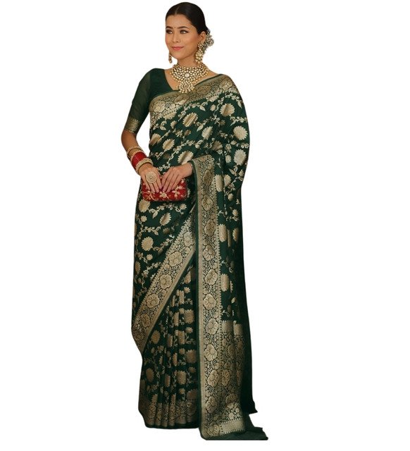 pid 67653 women s jacquard printed saree with unstitched blouse 5 5 mtr green 2.jpg pid 67653 women s jacquard printed saree with unstitched blouse 5 5 mtr green 2.jpg
