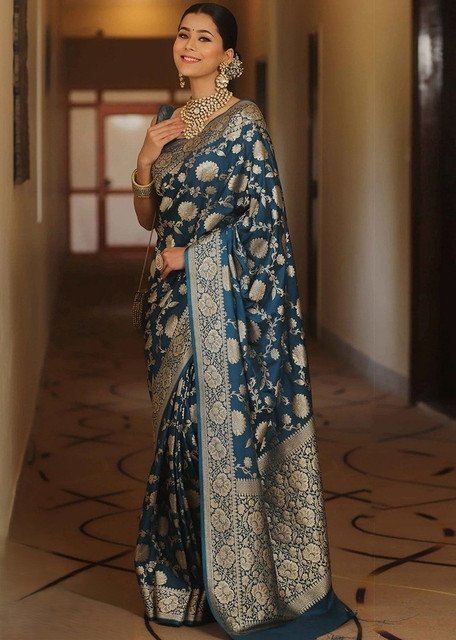 pid 67655 women s jacquard printed saree with unstitched blouse 5 5 mtr rama 1.jpg pid 67655 women s jacquard printed saree with unstitched blouse 5 5 mtr rama 1.jpg