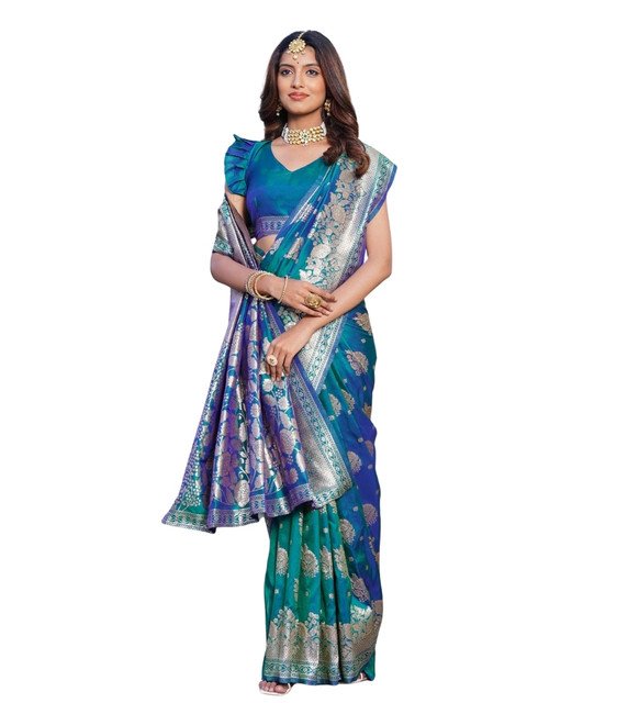 pid 67658 women s jacquard printed saree with unstitched blouse 5 5 mtr rama 2.jpg pid 67658 women s jacquard printed saree with unstitched blouse 5 5 mtr rama 2.jpg