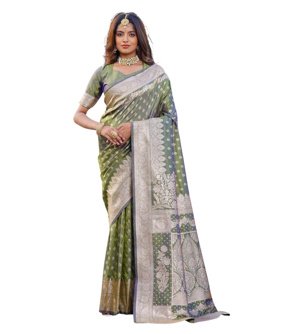 pid 67659 women s jacquard printed saree with unstitched blouse 5 5 mtr mehendi 2.jpg pid 67659 women s jacquard printed saree with unstitched blouse 5 5 mtr mehendi 2.jpg