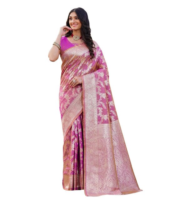 pid 67663 women s jacquard printed saree with unstitched blouse 5 5 mtr pink 2.jpg pid 67663 women s jacquard printed saree with unstitched blouse 5 5 mtr pink 2.jpg