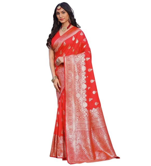 pid 67664 women s jacquard printed saree with unstitched blouse 5 5 mtr red 2.jpg pid 67664 women s jacquard printed saree with unstitched blouse 5 5 mtr red 2.jpg