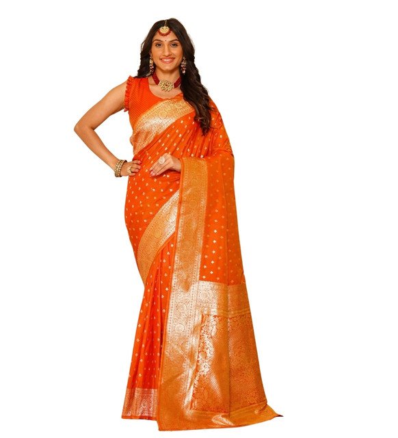 pid 67665 women s jacquard printed saree with unstitched blouse 5 5 mtr orange 2.jpg pid 67665 women s jacquard printed saree with unstitched blouse 5 5 mtr orange 2.jpg
