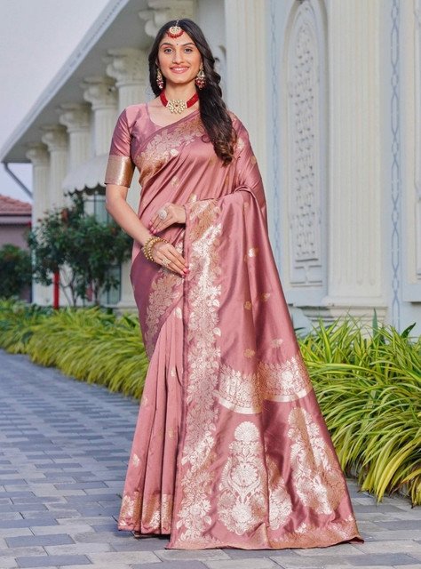 pid 67669 women s jacquard printed saree with unstitched blouse 5 5 mtr pink 1.jpg pid 67669 women s jacquard printed saree with unstitched blouse 5 5 mtr pink 1.jpg