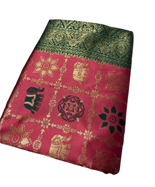 pid 67672 women s jacquard printed saree with unstitched blouse 5 5 mtr pink 2.jpg pid 67672 women s jacquard printed saree with unstitched blouse 5 5 mtr pink 2.jpg