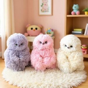 pid 67749 faux fur plush head shaking owl toy multicolor 1.jpg