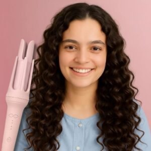 pid 67807 plastic stainless steel automatic hair curler pink 1.jpg