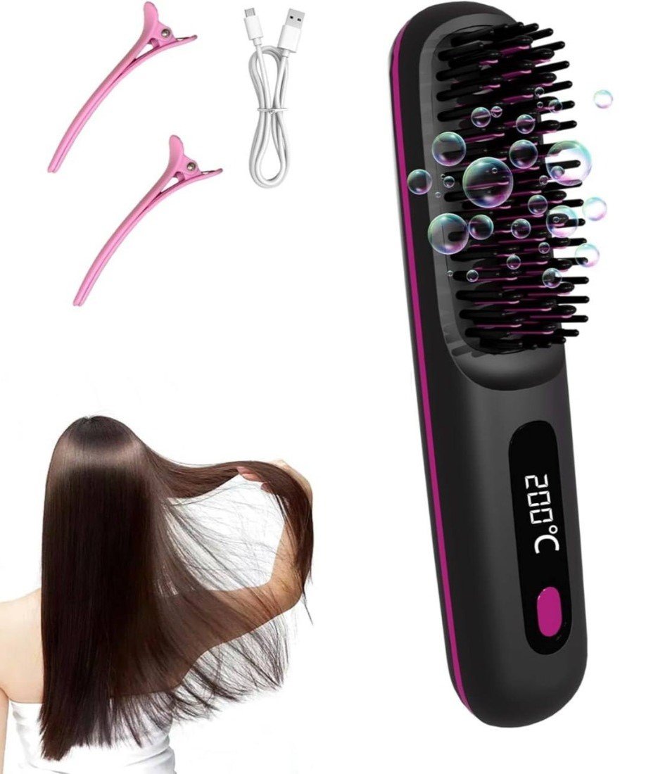 pid 67818 plastic cordless hair straightener brush black pink 1.jpg pid 67818 plastic cordless hair straightener brush black pink 1.jpg