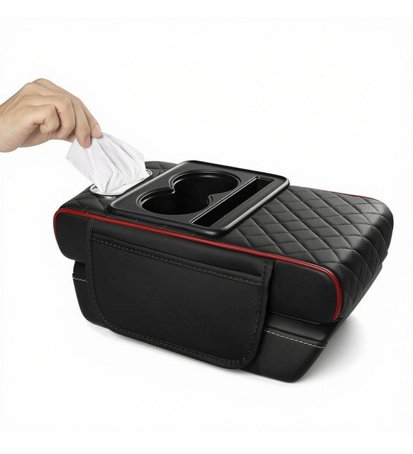 pid 67837 faux leather 5 in 1 car arm rest cushion with cup holder black red 2.jpg pid 67837 faux leather 5 in 1 car arm rest cushion with cup holder black red 2.jpg