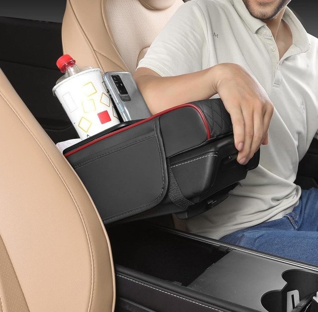 pid 67837 faux leather 5 in 1 car arm rest cushion with cup holder black red 3.jpg pid 67837 faux leather 5 in 1 car arm rest cushion with cup holder black red 3.jpg