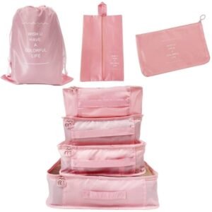 pid 67849 nylon 7 pcs travel waterproof storage bag pink 1.jpg