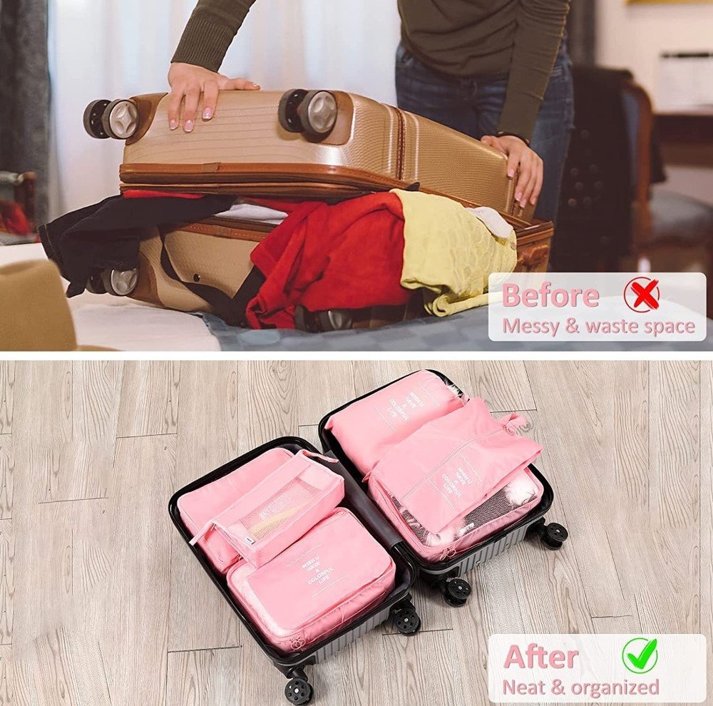 pid 67849 nylon 7 pcs travel waterproof storage bag pink 3.jpg pid 67849 nylon 7 pcs travel waterproof storage bag pink 3.jpg