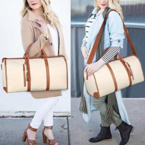 pid 67880 faux leather 2 in 1 convertible travel bag beige 1.jpg